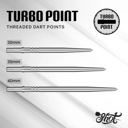 Shot Turbo Dart Points - Silver 40mm