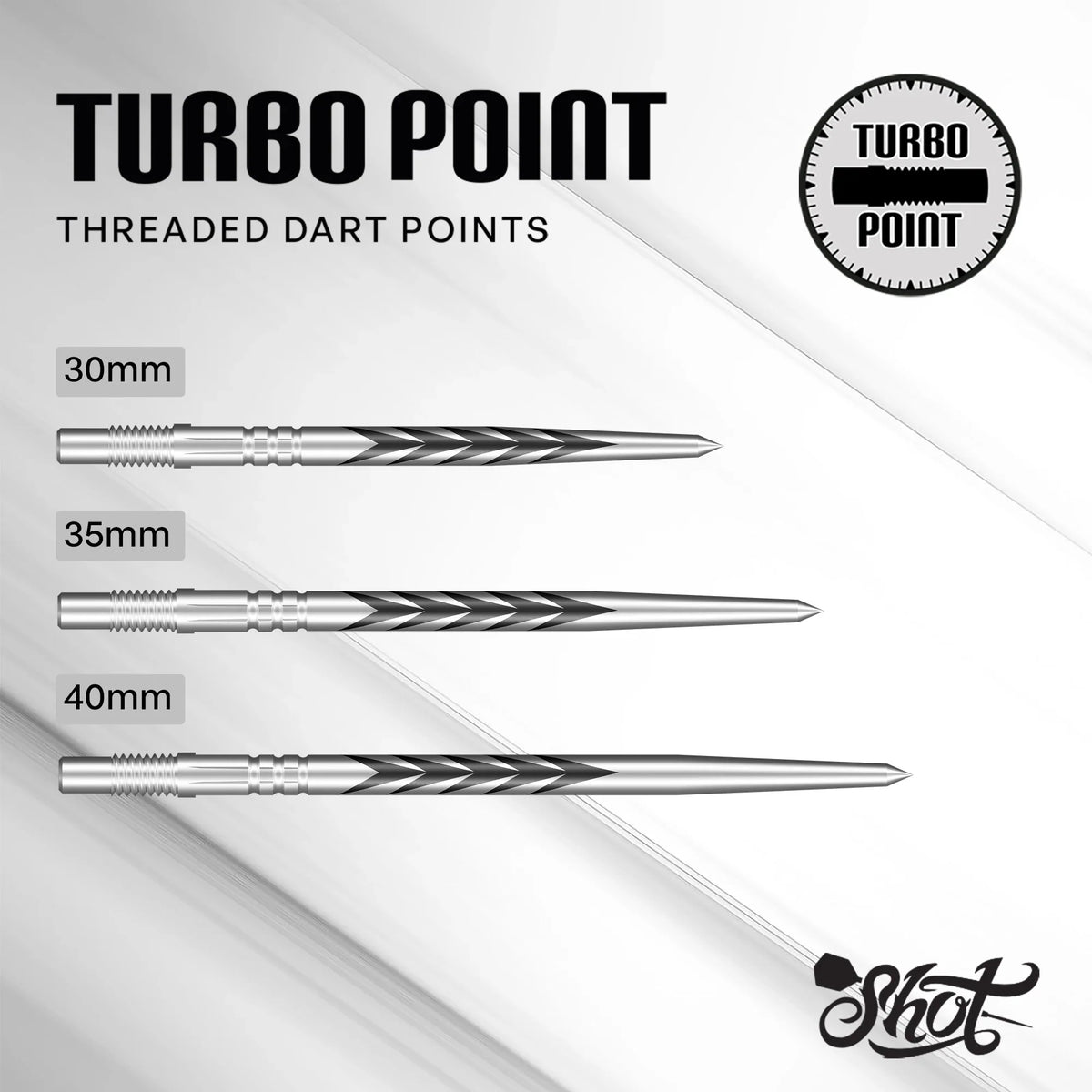 Shot Tribal Weapon Turbo Dart Points - Silver 30mm
