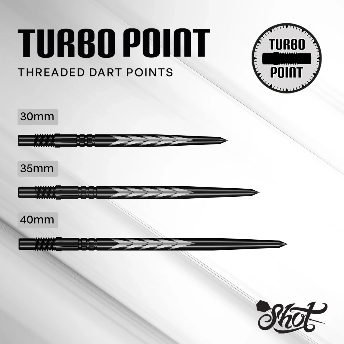Shot Tribal Weapon Turbo Dart Points - Black 30mm