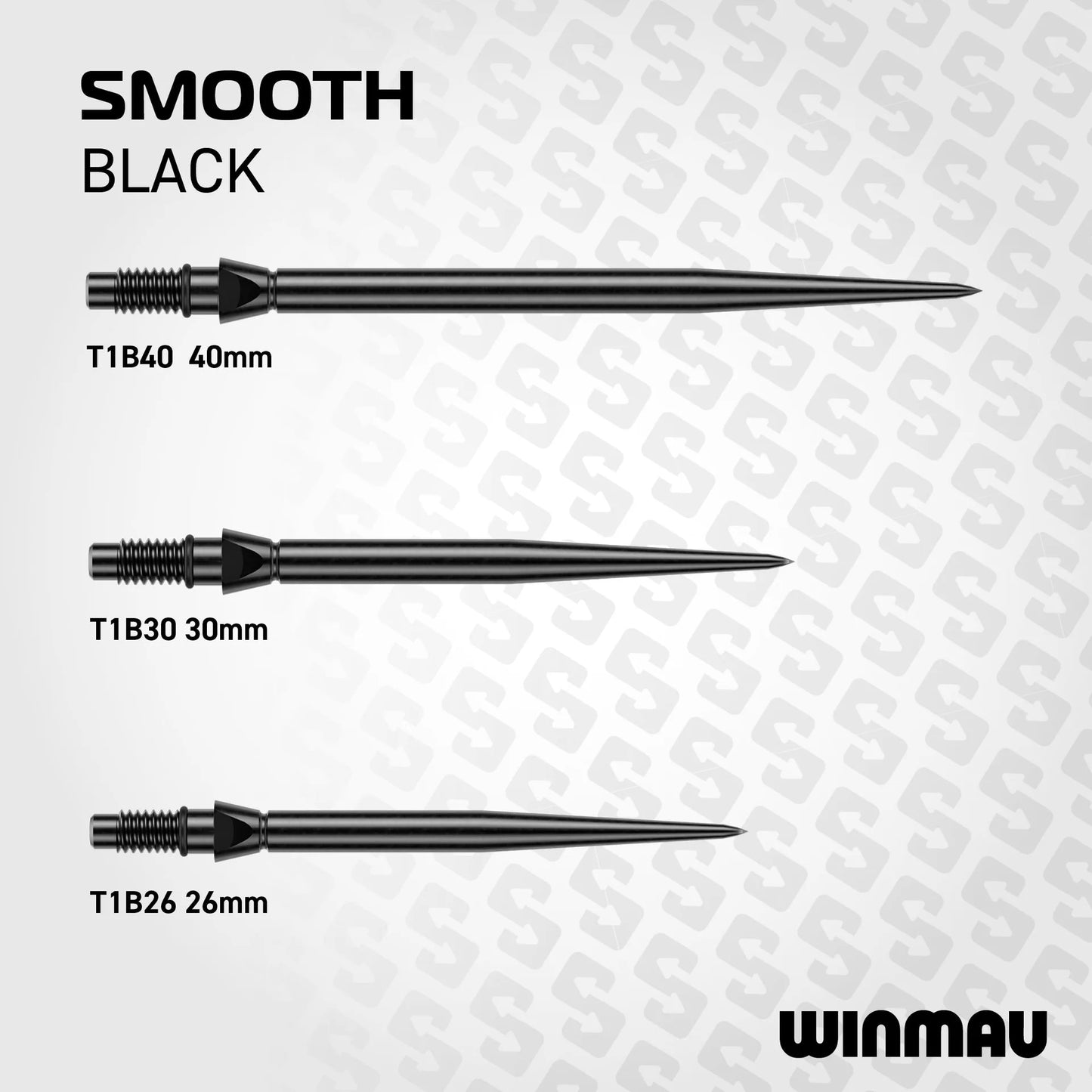 Winmau Switch Steel Tip Points - Smooth Black 26mm