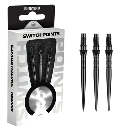 Winmau Switch Steel Tip Points - Wave Black 26mm