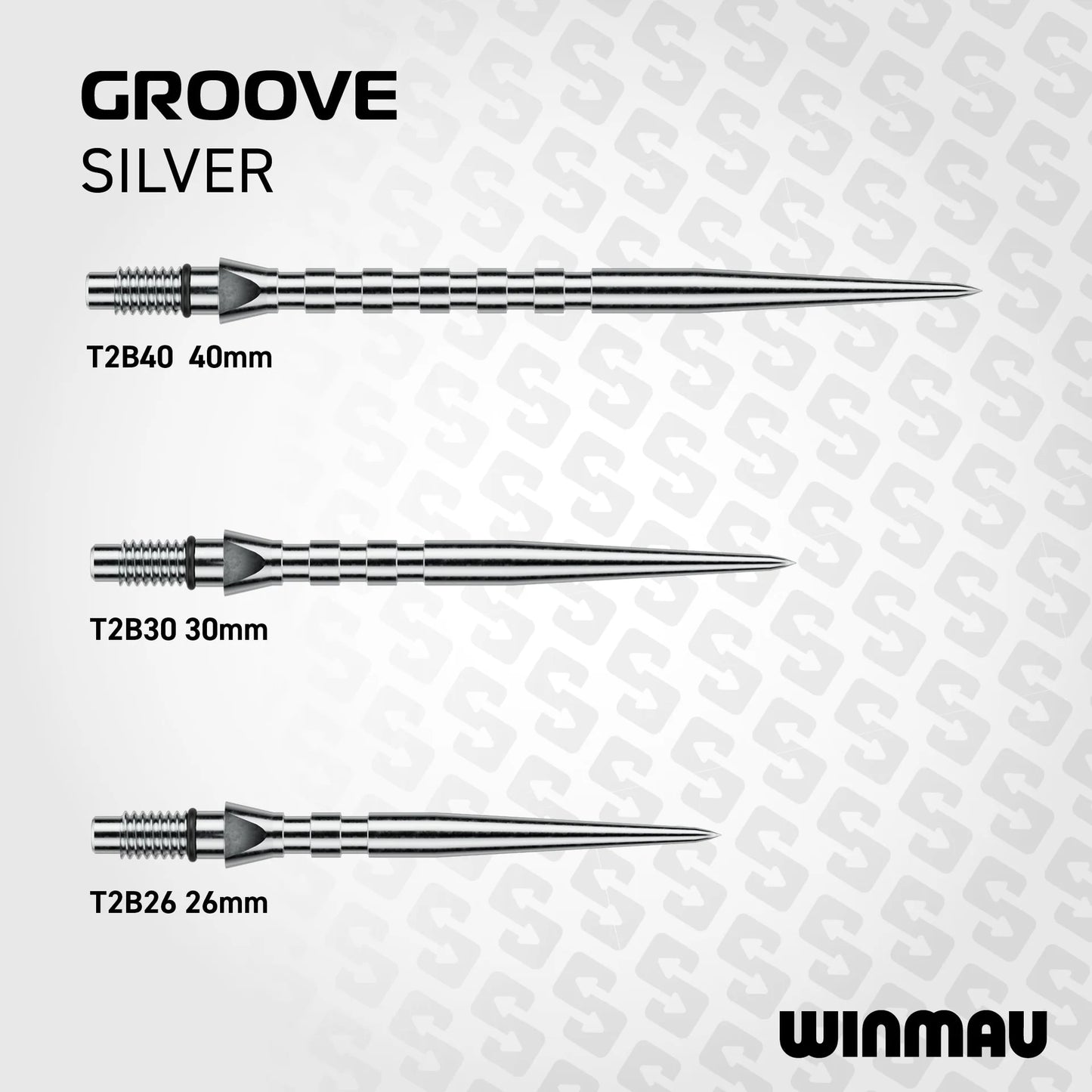 Winmau Switch Steel Tip Points - Grooved Silver 26mm