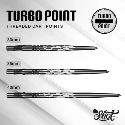 Shot Shadow Black Steel Tip Turbo Dart Points - 40mm