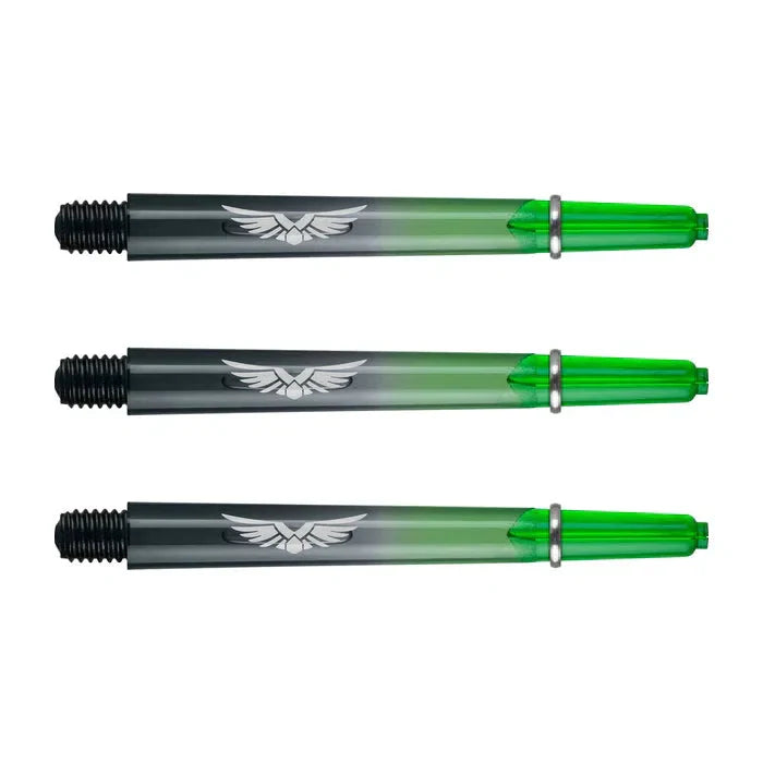 Shot Eagle Claw Dart Shafts - Green/Black - Medium