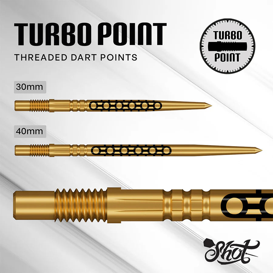Shot Goths Turbo Dart Points - Gold 30mm