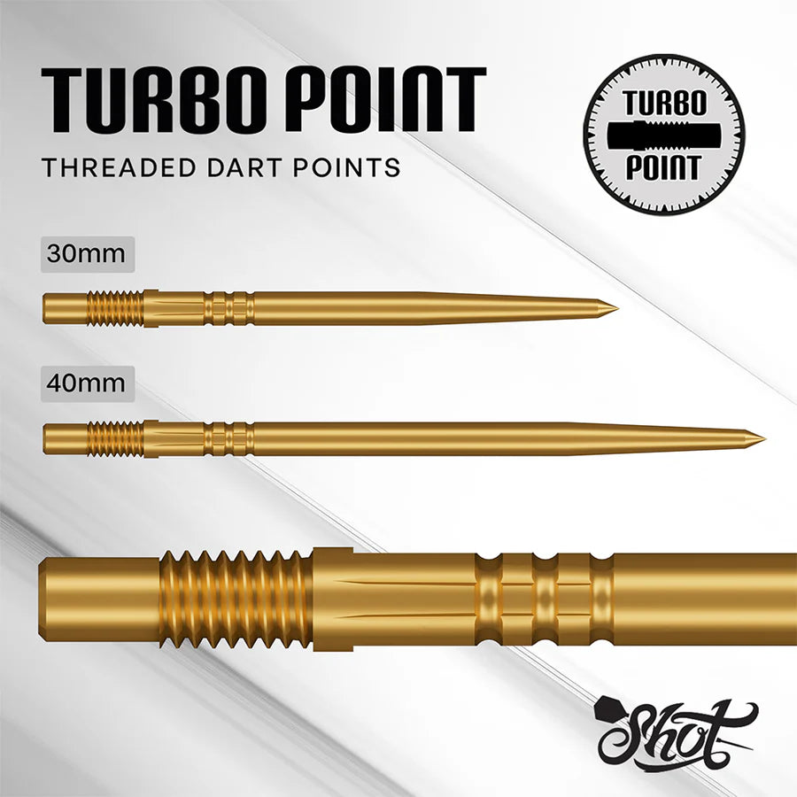 Shot Turbo Dart Points - Gold 40mm