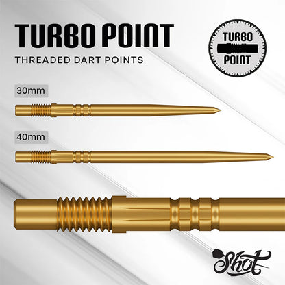 Shot Turbo Dart Points - Gold 40mm