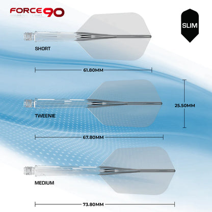 Mission Force 90 - Molded Flight & Shaft System - Clear - Slim Tweenie