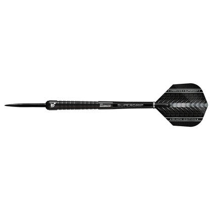 Harrows Supergrip Black Edition - Steel Tip Darts - 90% Tungsten - 24g