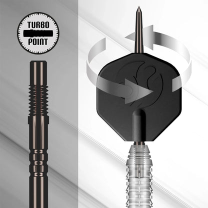 Shot Pro Series Alexander Merkx Turbo Point Steel Tip Dart Set-90% Tungsten Barrels-23gm