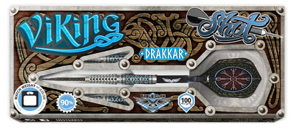 Shot Viking Drakkar Steel Tip Dart Set-90% Tungsten Barrels-23gm