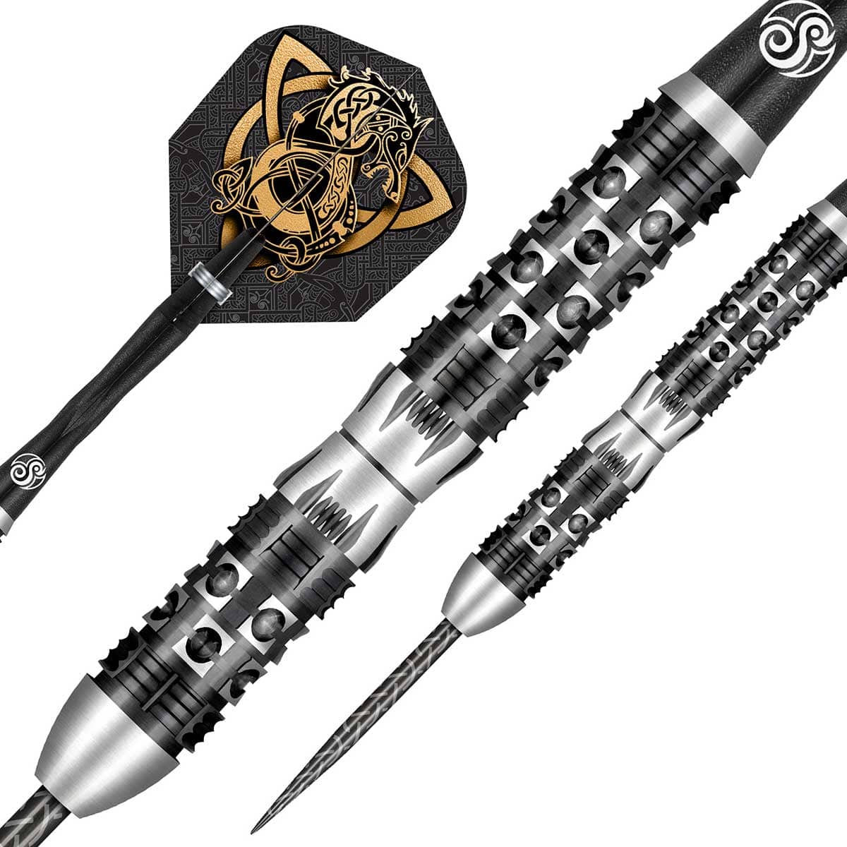 Shot Viking Wolf Steel Tip Dart Set-90% Tungsten Barrels-23gm