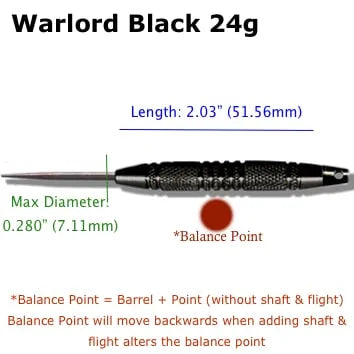Voks Darts Warlord Black – EL-C Steel Tip 24g