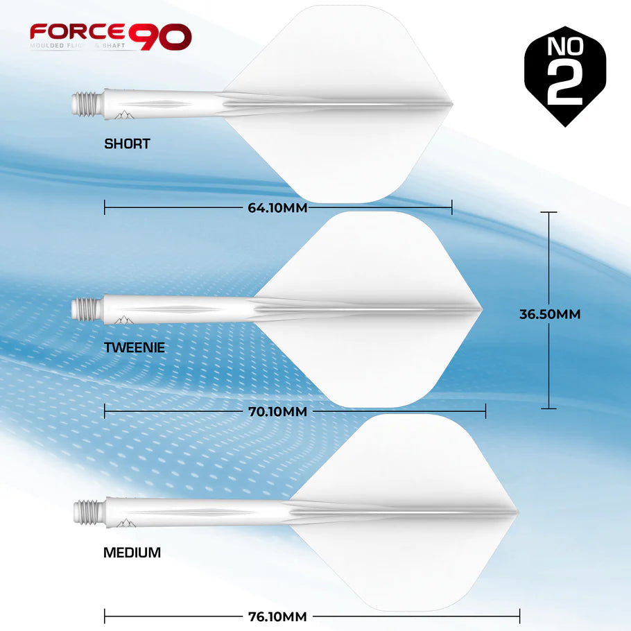 Mission Force 90 - Molded Flight & Shaft System - White - Standard No2 - Medium