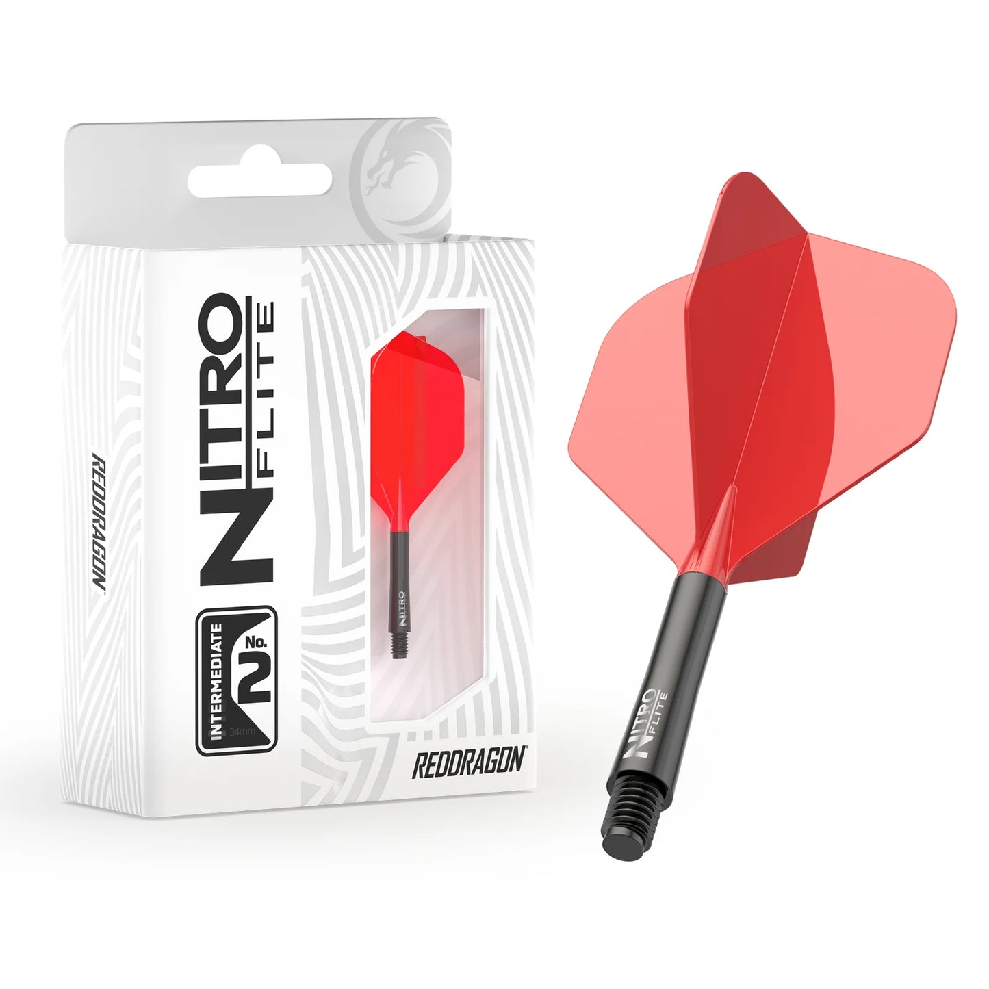 Red Dragon Nitro Flite Integrated Flight and Shaft System - No2 Intermediate Black & Red