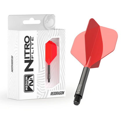 Red Dragon Nitro Flite Integrated Flight and Shaft System - No2 Medium Black & Red