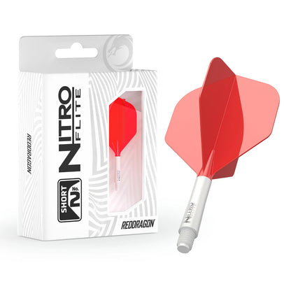 Red Dragon Nitro Flite Integrated Flight and Shaft System - No2 Short White & Red