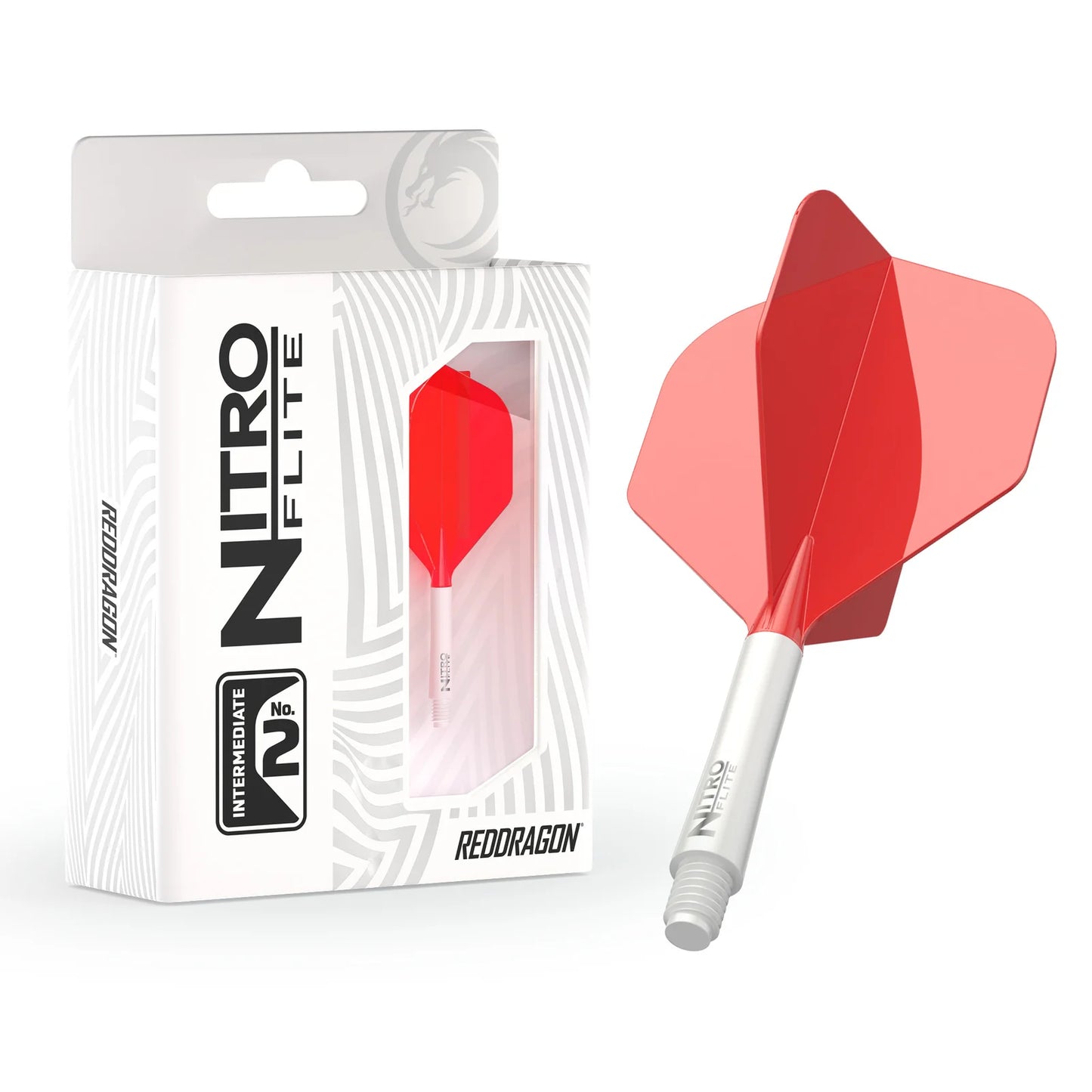 Red Dragon Nitro Flite Integrated Flight and Shaft System - No2 Intermediate White & Red