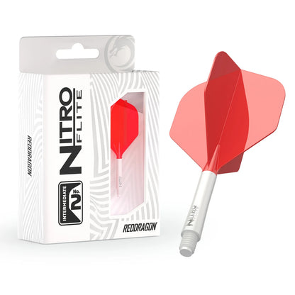 Red Dragon Nitro Flite Integrated Flight and Shaft System - No2 Intermediate White & Red