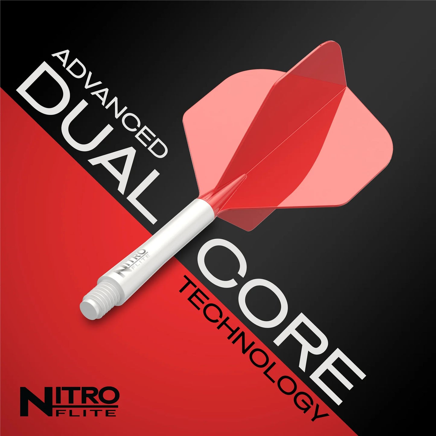 Red Dragon Nitro Flite Integrated Flight and Shaft System - No2 Intermediate White & Red