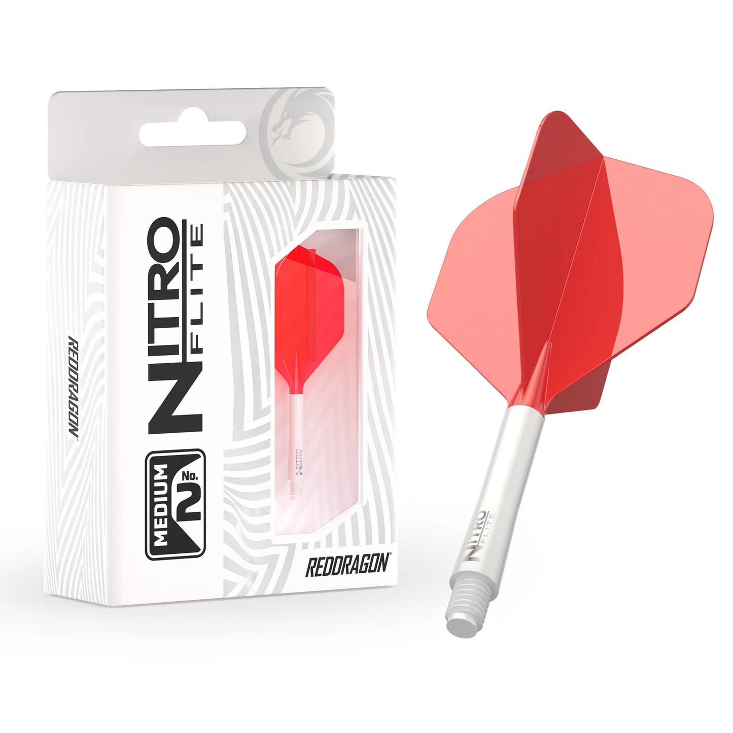 Red Dragon Nitro Flite Integrated Flight and Shaft System - No2 Medium White & Red