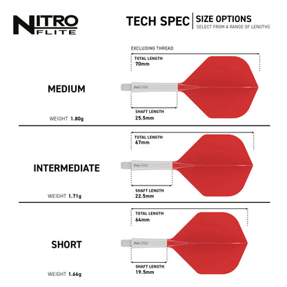 Red Dragon Nitro Flite Integrated Flight and Shaft System - No2 Intermediate White & Red