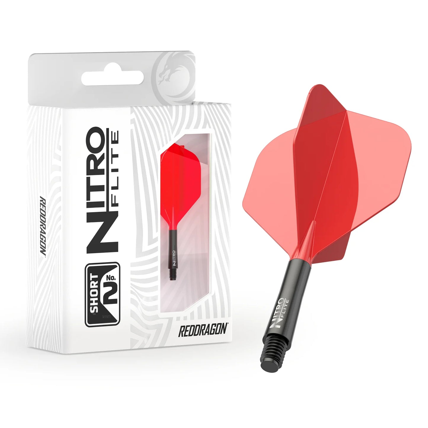 Red Dragon Nitro Flite Integrated Flight and Shaft System - No2 Short Black & Red