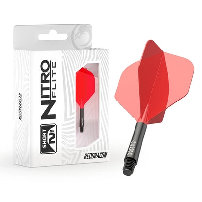 Red Dragon Nitro Flite Integrated Flight and Shaft System - No2 Short Black & Red