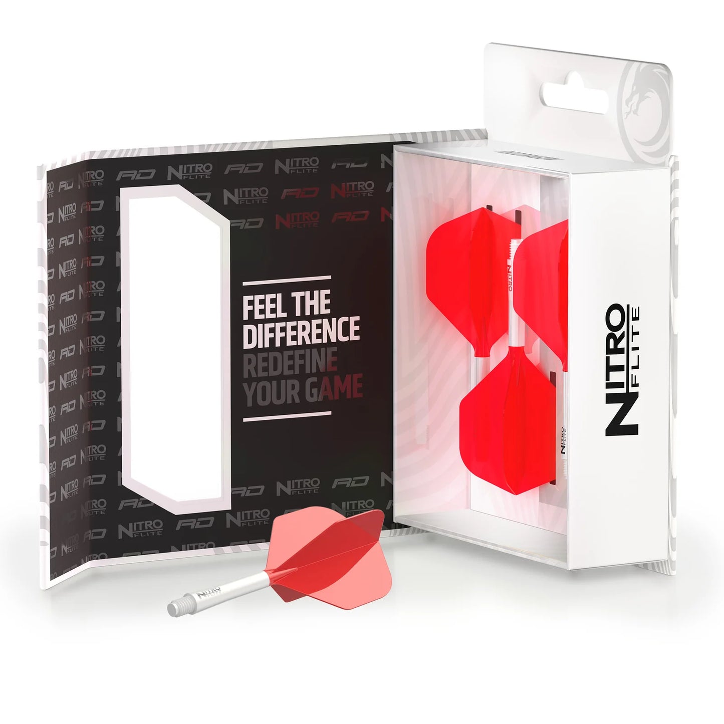 Red Dragon Nitro Flite Integrated Flight and Shaft System - No2 Intermediate White & Red