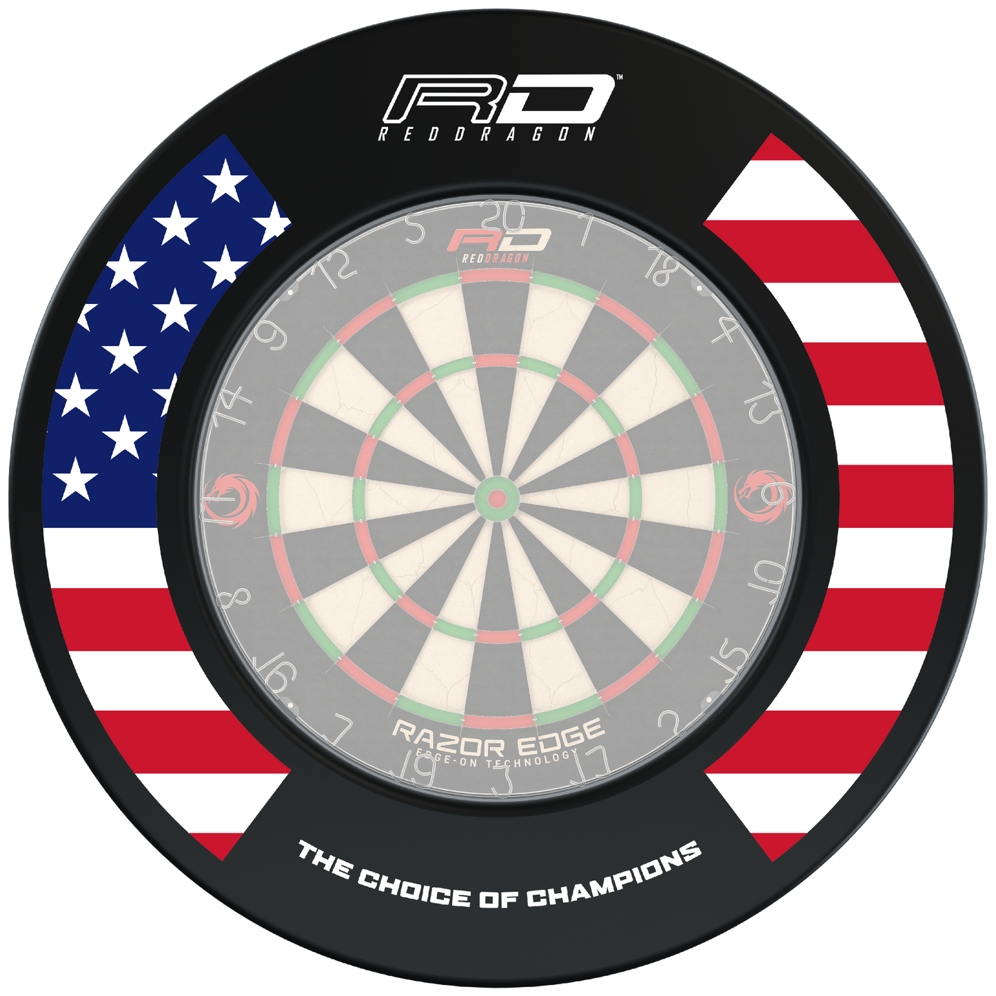Red Dragon Branded USA Dartboard Surround