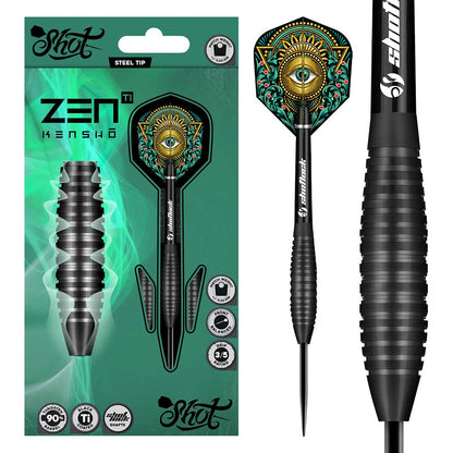 Shot Zen Kensho Steel Tip Dart Set-90% Tungsten-28gm