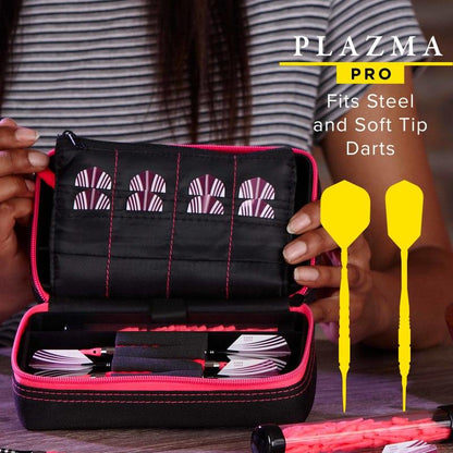 Casemaster Plazma Pro Dart Case Black with Pink Trim and Phone Pocket Dart Case