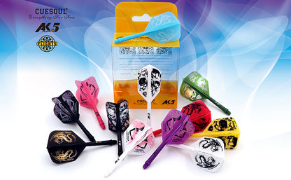 CUESOUL ROST AK5 Integrated Dart Shaft & Flight - Big Wing Shape - Medium - Skulls White