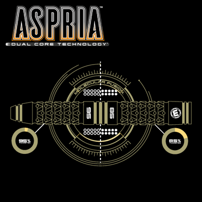 Winmau Aspria Steel Tip Dart Set  26 gram 95%/85% Tungsten alloy Dual Core technology