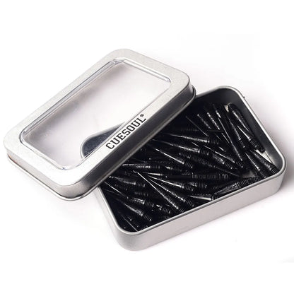 CUESOUL Soft Tip Darts Points 2BA Thread Pack of 100 in Tin - Black