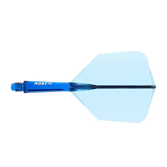 CUESOUL ROST 77 Integrated Dart Shaft & Flight - Big Wing Shape - Long - Transparent Blue