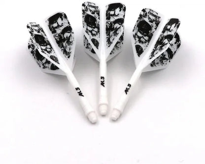 CUESOUL ROST AK5 Integrated Dart Shaft & Flight - Big Wing Shape - Medium - Skulls White