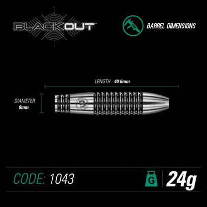 Winmau Blackout Steel Tip Dart Set 24 gram 90% Tungsten alloy