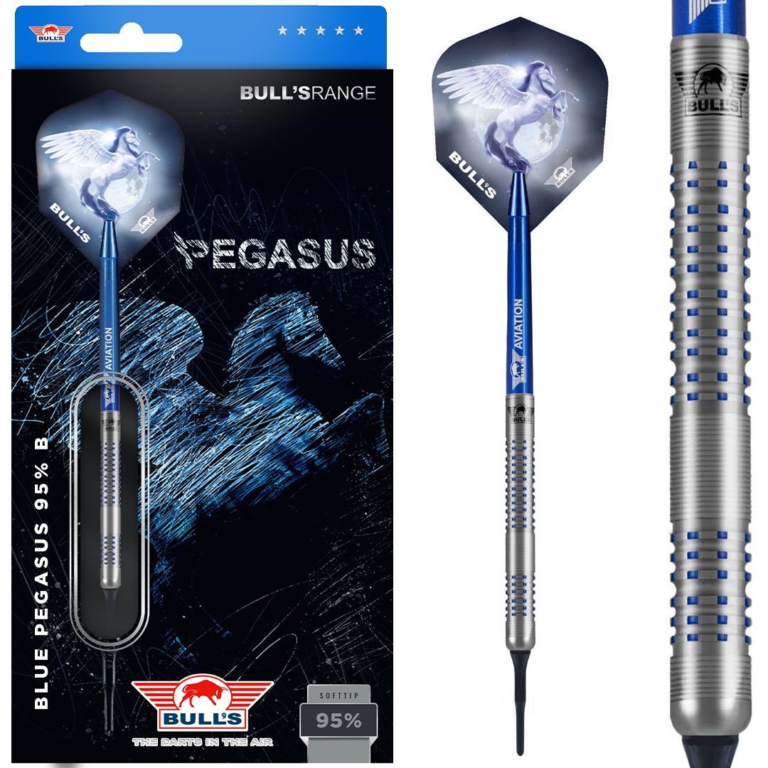 Bull's NL Blue Pegasus B 95% Tungsten 20 gram Soft Tip Dart Set