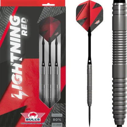 Bull's NL Lightning Red 80% Tungsten 21 gram Steel Tip Dart Set