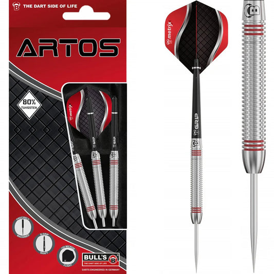 BULL'S Artos AR3 Red 80% Tungsten 22 gram Steel Tip Dart Set