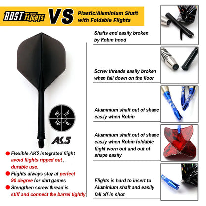 CUESOUL ROST AK5 Integrated Dart Shaft & Flight - Standard Shape - Medium - Orange