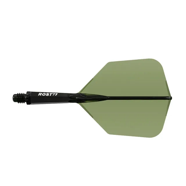 CUESOUL ROST 77 Integrated Dart Shaft & Flight - Big Wing Shape - Medium - Transparent Dark Green