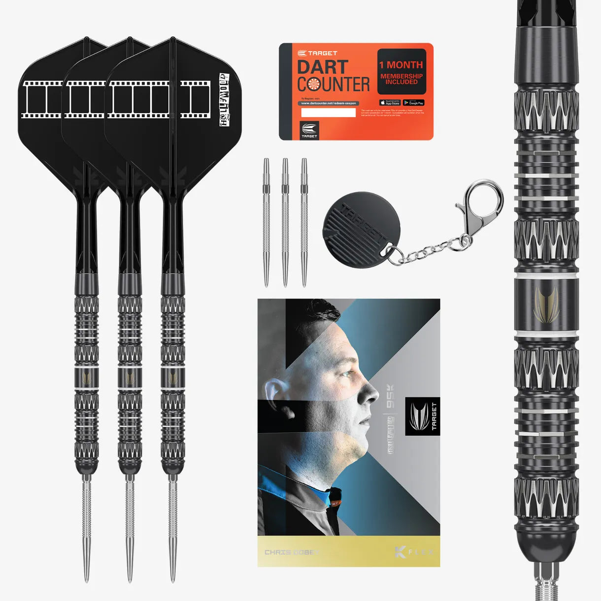 Target Chris Dobey 95K Swiss Point Steel Tip Darts - 23gm