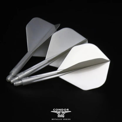 CONDOR AXE DART FLIGHT SYSTEM FLIGHTS - STANDARD -LONG - METALLIC PEARL SILVER