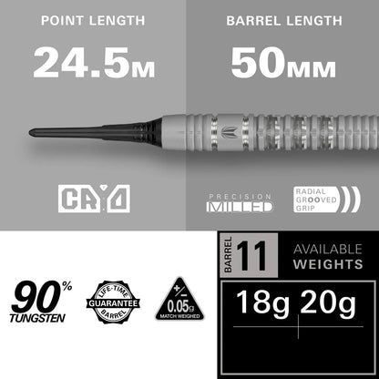 Target Cryo 11 Soft Tip Darts 90% Tungsten 18g