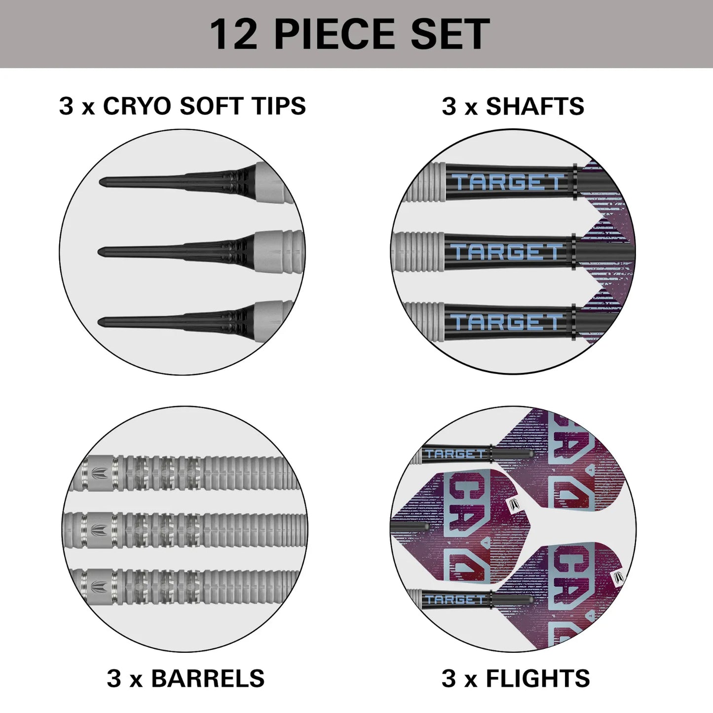 Target Cryo 11 Soft Tip Darts 90% Tungsten 18g