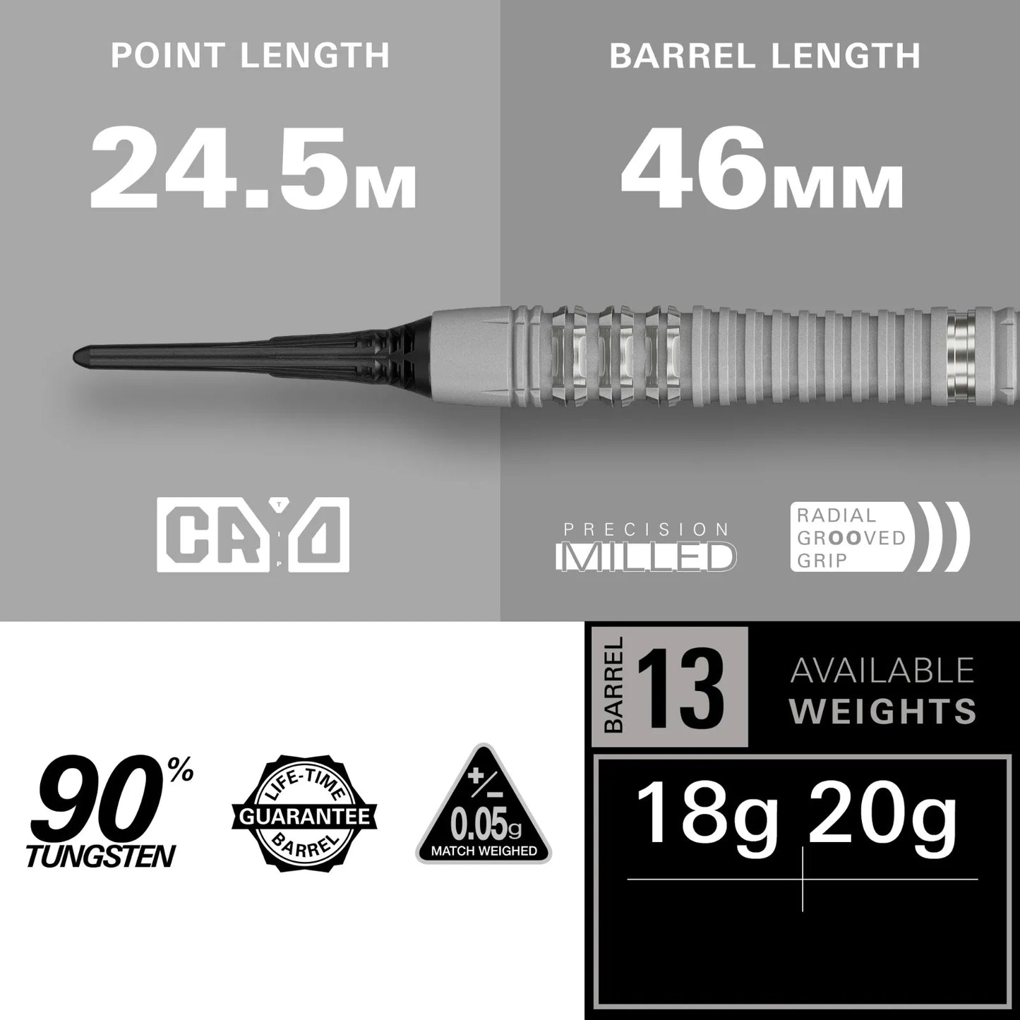 Target Cryo 13 Soft Tip Darts 90% Tungsten 18g