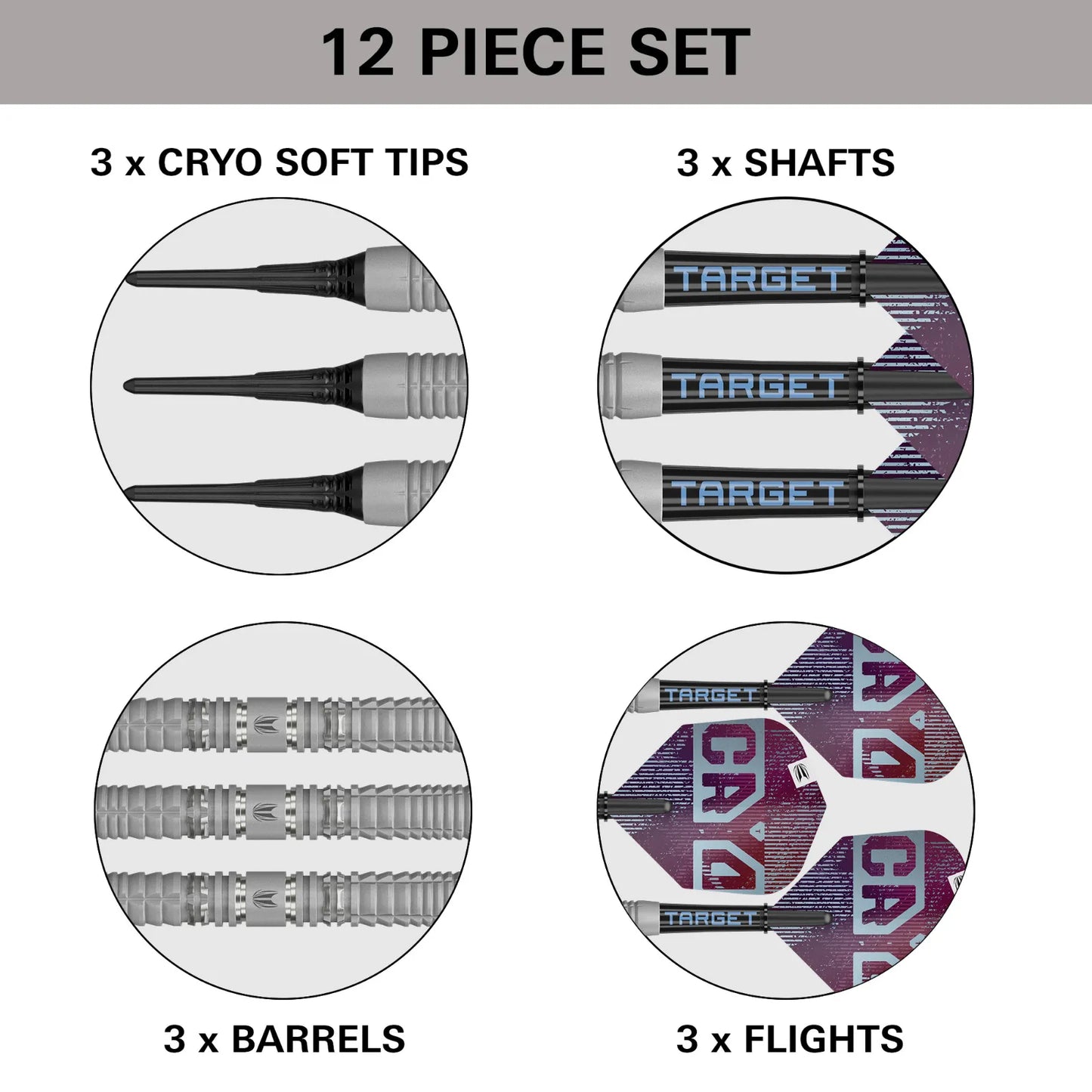 Target Cryo 12 Soft Tip Darts 90% Tungsten 19g