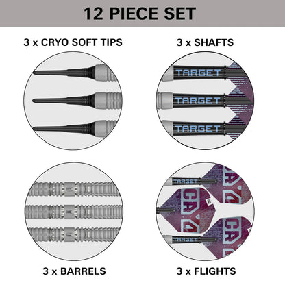 Target Cryo 12 Soft Tip Darts 90% Tungsten 19g